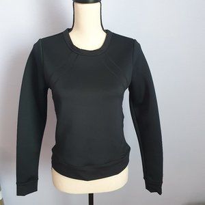 Fabletics Rory Scuba Long Sleeve Black Mesh Sweatshirt Size XS